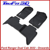 3D Maxtrac Rubber Mats ford Ranger Dual Cab (Next Gen) 2022+-Front & Rear