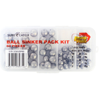 Surecatch Ball Sinkers - 60 Piece Bulk Pack - Super Value 5 Popular Sizes